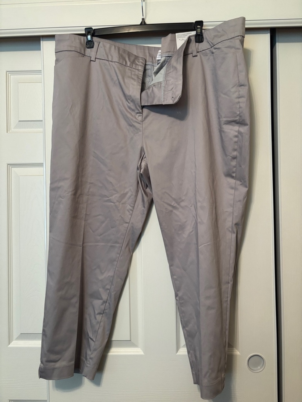 Liz Claiborne Light Gray Straight-Leg Dress Pants